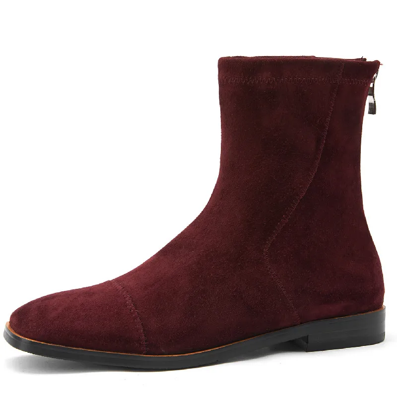 

Dilalula Basic Women Ankle Boots Autumn Winter Mature Concise Office Ladies Kid Suede Leather Low Heels Back Zipper Shoes Woman
