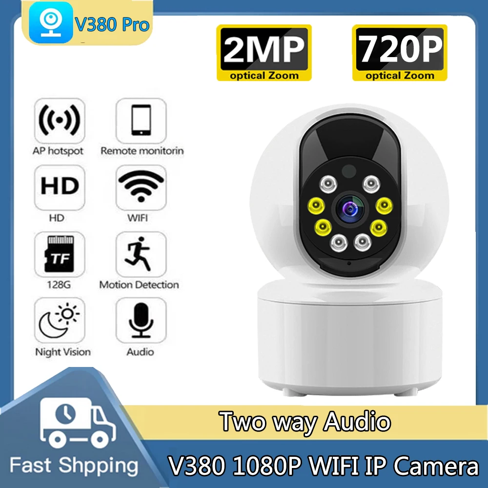 

V380 Pro WiFi indoor IP Camera 720P 1080P High definition display Two Way Audio Motion Detection Mobile Monitoring CCTV Camera
