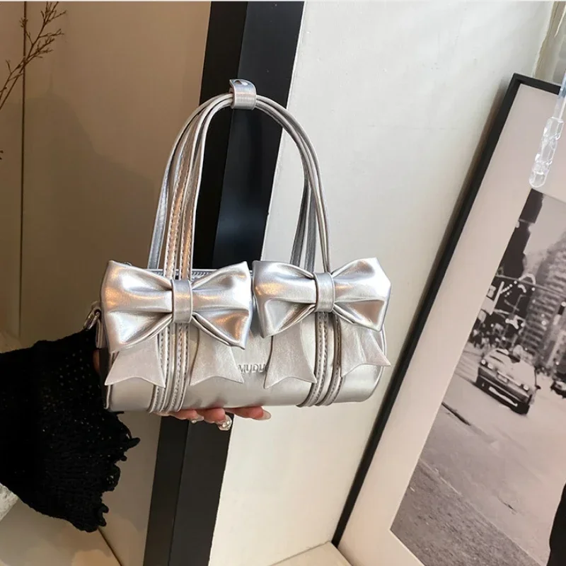 Маленькие сумки-тоут для женщин модная сумка с бантом универсальная через плечо