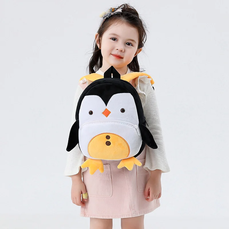 Plush & Stuffed Animal Backpack Owl Bee Kids Zebra Penguin School Bags 3D Cartoon Kindergarten Boys Girls Mini Small Schoolbags
