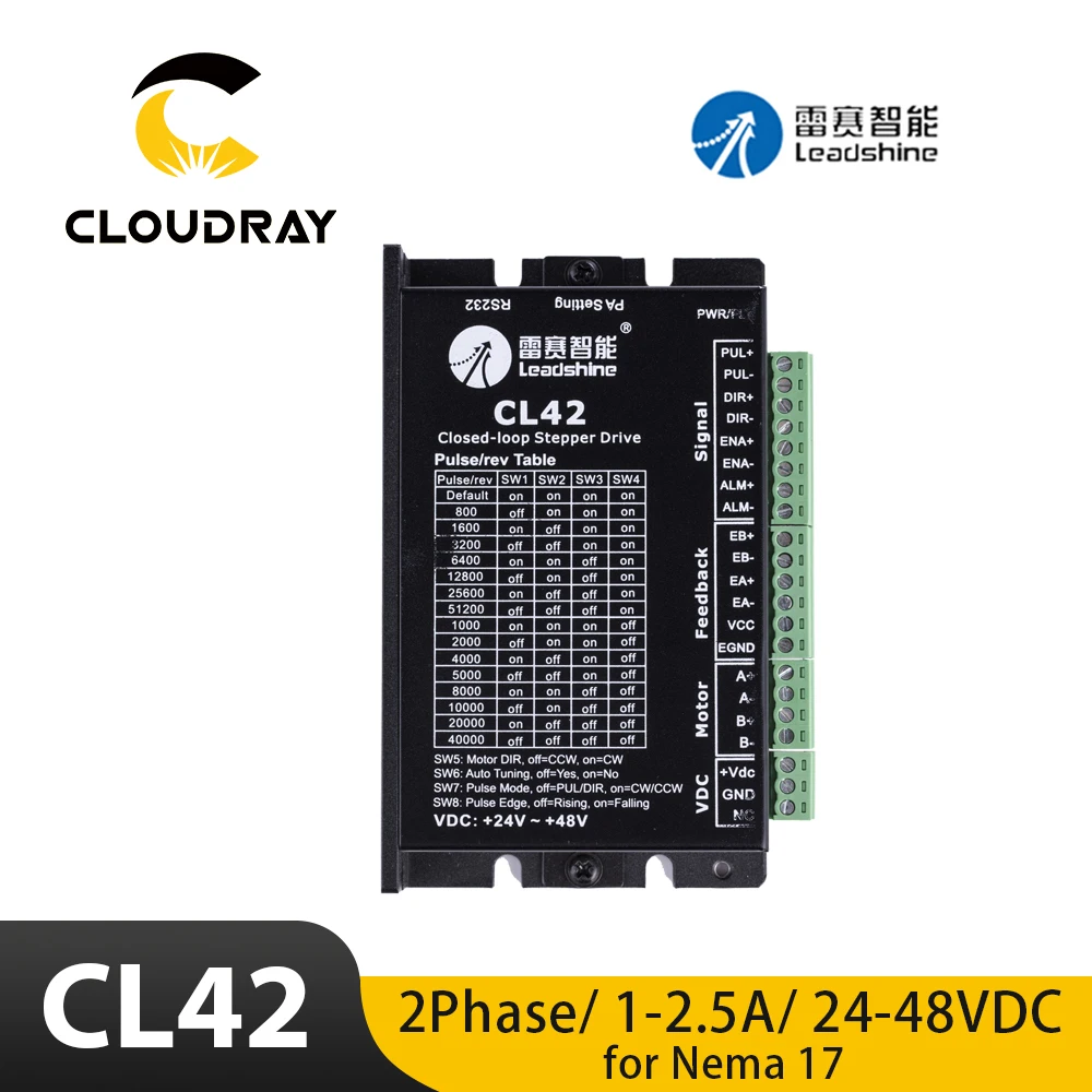 

Драйвер шагового двигателя Leadshine CL42 Nema17, постоянный ток 24-48 В, 0,5-8 А