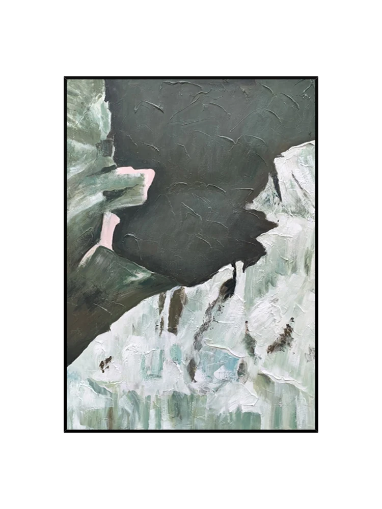 

Hand-painted oil painting Modern minimalist canvas three-dimensional abstract decorative painting Living room porch hanging pain