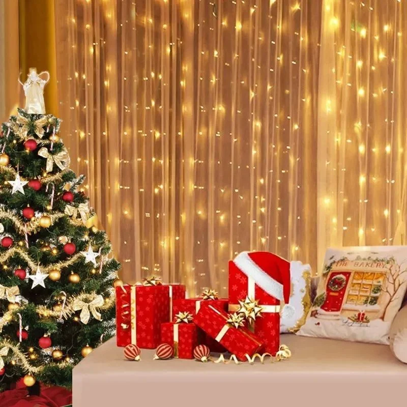 

3m/4m/6m LED Curtain String Lights Christmas Fairy Lights Garland For New Year Home Patio Party Wedding Home Outdoor Decoration