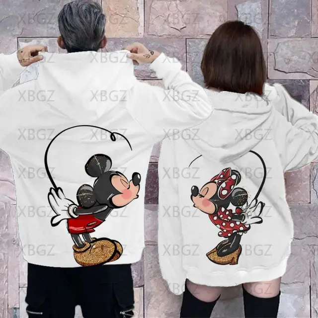 Disney Hoodies Minnie Mouse Sweatshirt Woman Thin Clothing Mickey Men's Top 2022 Women's Fashion Y2k Couple Outfit Hoodie Print 1