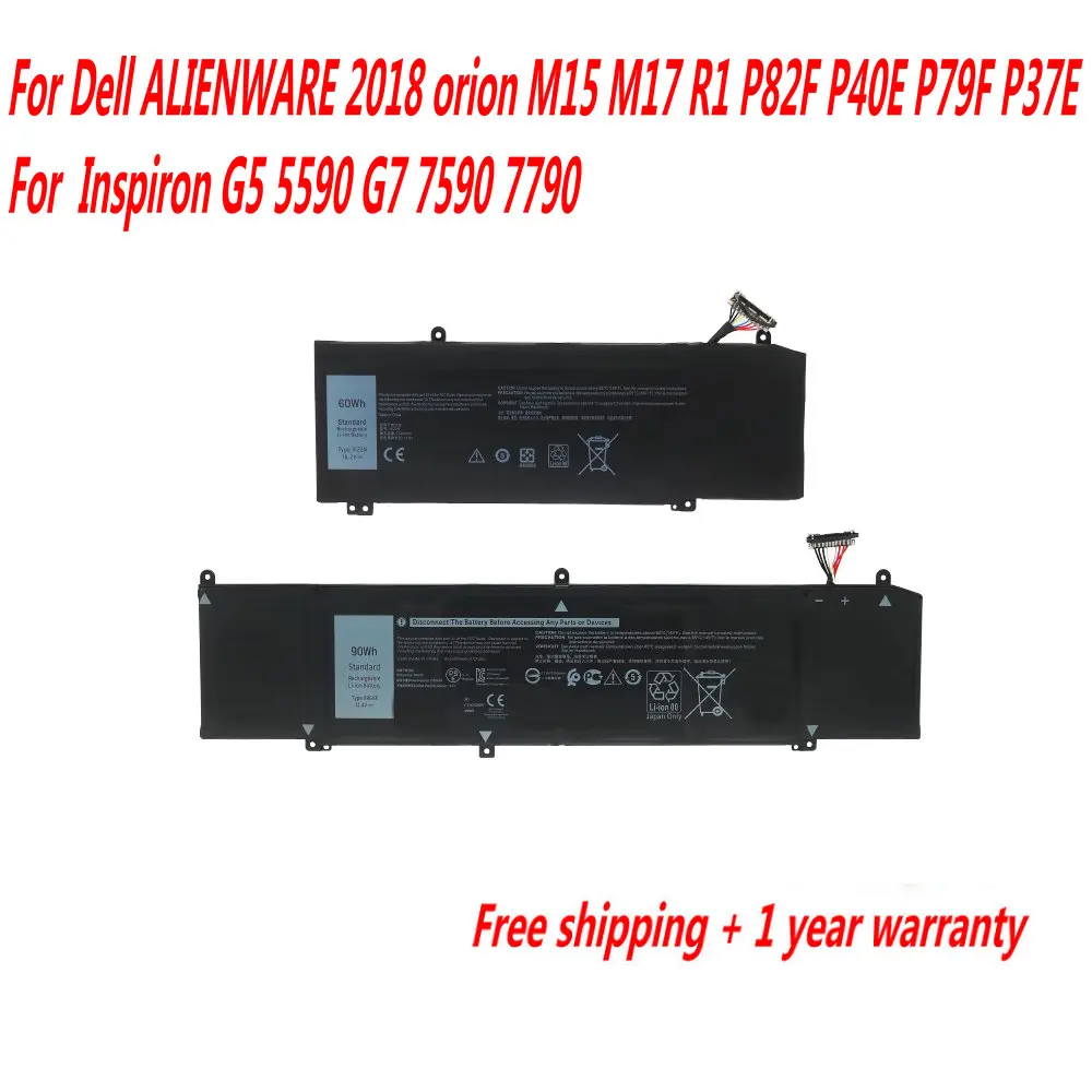 Высококачественный аккумулятор для ноутбука 1F22N XRGXX Dell ALIENWARE 2018 orion M15 M17 R1 P82F P40E P79F