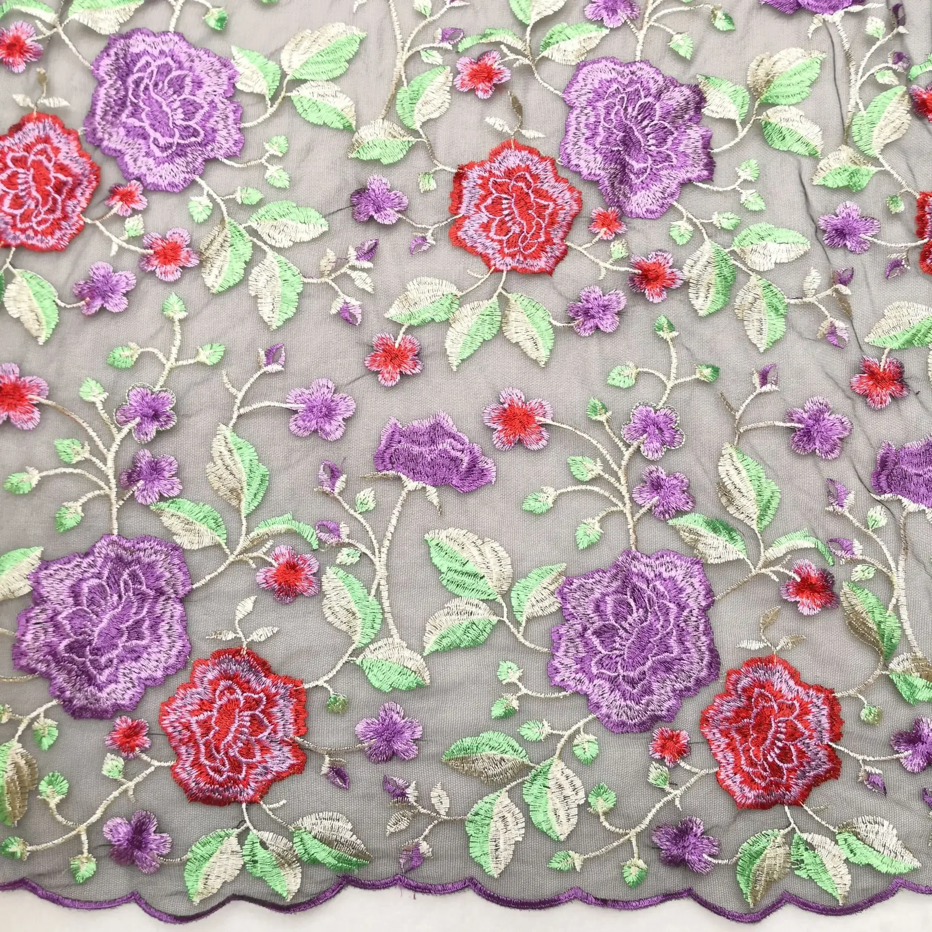 Кружевная ткань с 3D вышивкой пиона кружевное прозрачное Сетчатое Тюлевое платье