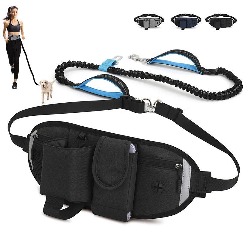 1PC Dog Training Waist Bag Leash Hands-Free Outdoor Pet Running Walking Fanny Pack with Water Bottle Holder Phone Pocket