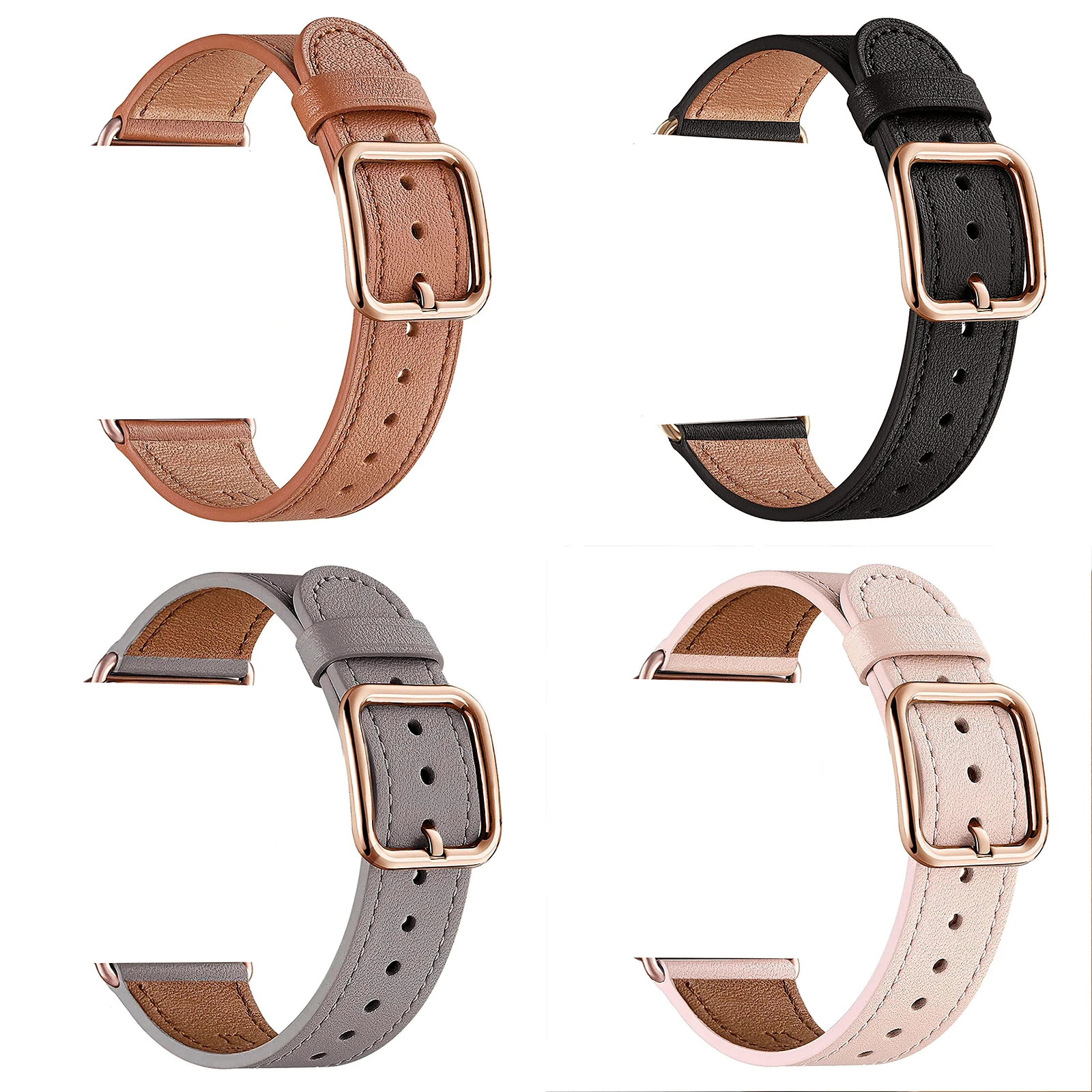 Ремешок сменный кожаный для Apple Watch Series 9 8 7 6 5 4 3 2 1 Ultra SE