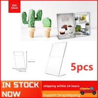 5pcs 6x9cm clear acrylic photo frame desk table photo frame photo holder sign holder restaurant menu display stand label stand