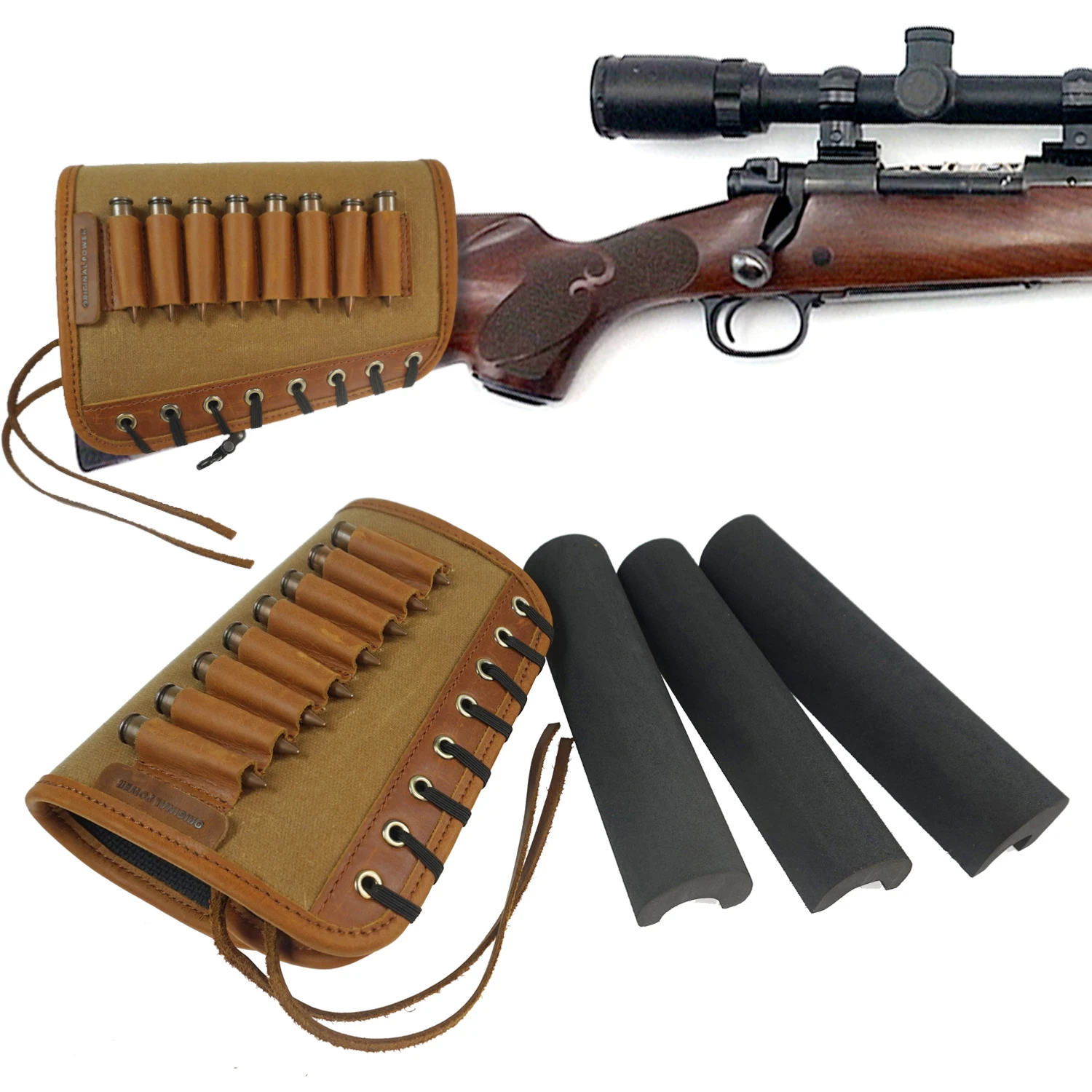 

Держатель картриджа для ружья 30-30, 30-06, 308, 45-70 с 3 шт. вставками из ЭВА