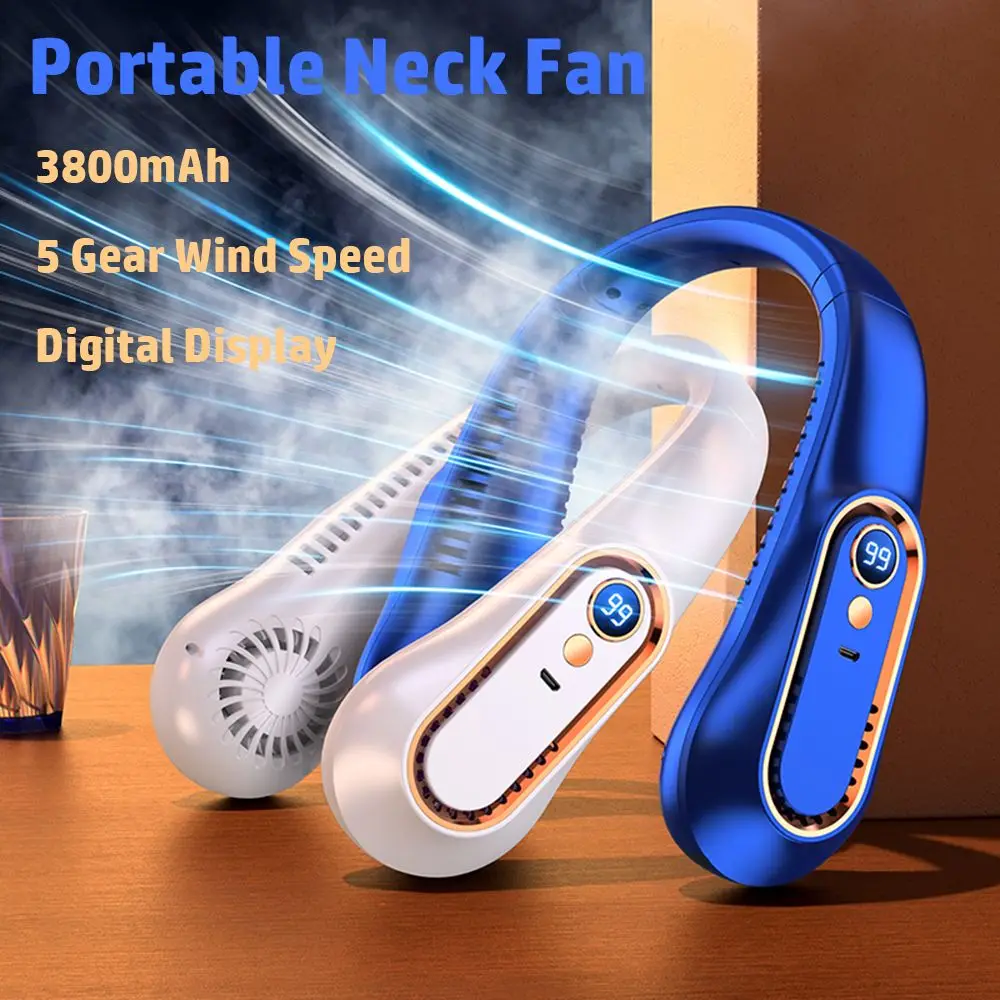 

Portable Neck Fan Bladeless USB Rechargeable Mute Fans for Outdoor Ventilador Abanicos Cooling Wearable Neckband Leafless Sports