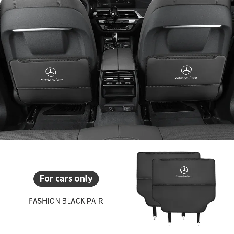 

Для Mercedes-Benz A B C E V R-Class A45 C43 CLA GLA GLB GLC SL SL SL Защита спинки автомобильного сиденья, противоударная накладка, сумка для хранения на заднем сиденье