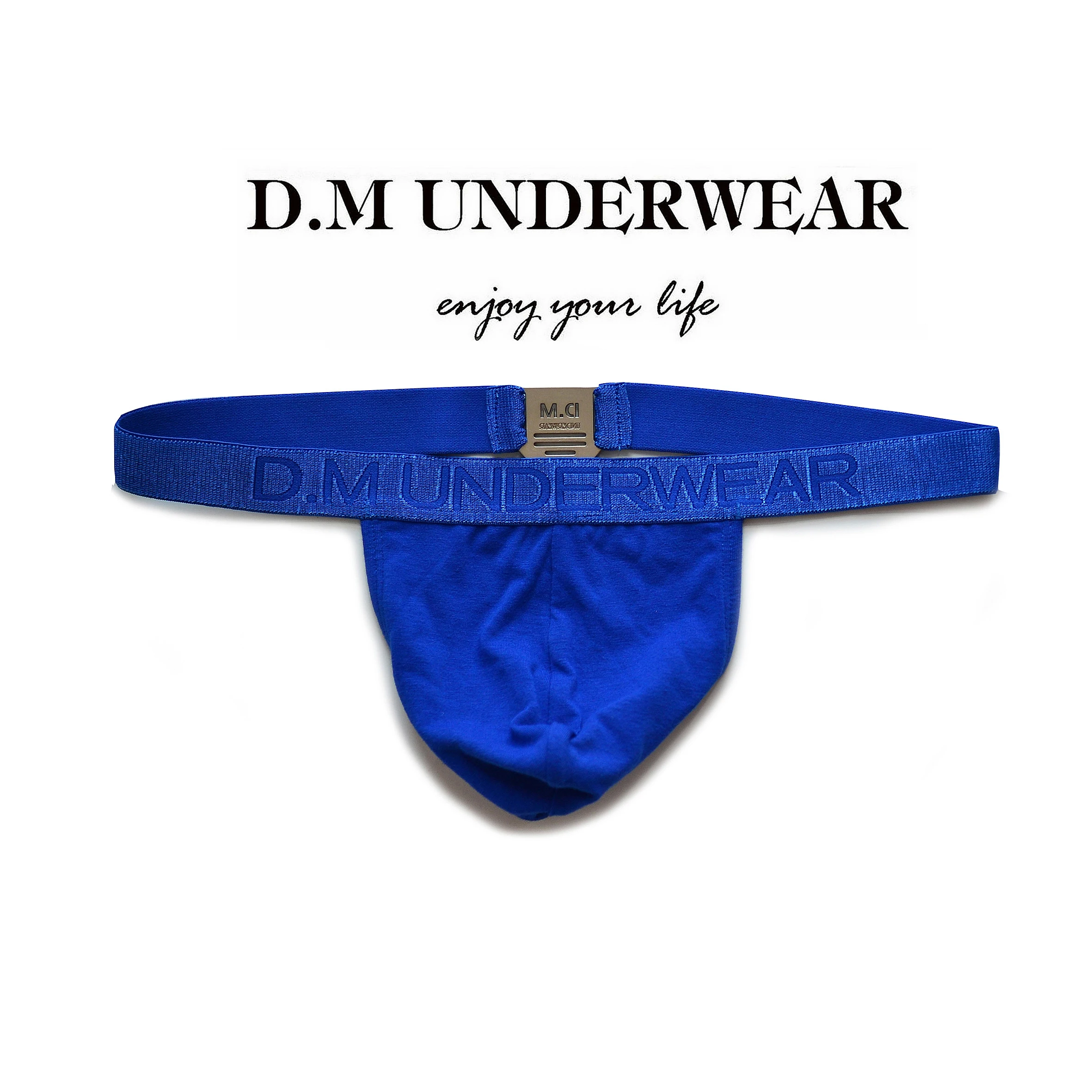 Gay Men Sexy panties thongs personality fashion Metal decoration solid color cotton underwear youth thong