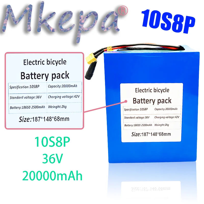 

Аккумулятор 10S8P36V 20000 мАч 250 Вт ~ 1000 Вт 20000 мАч, литиевый аккумулятор 42vс 30A BMS для электровелосипеда, электромобиля, велосипеда, мотора, скутера