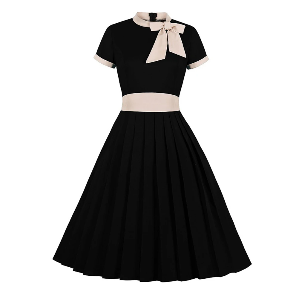 

Платье женское Плиссированное с коротким рукавом и круглым вырезом