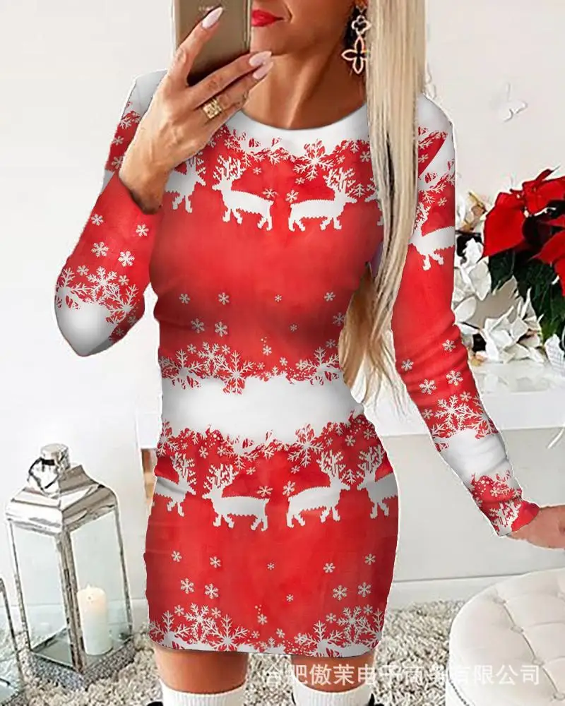 

Women's Summer Dress Women's Printed Long Sleeve Dress Dresses Women