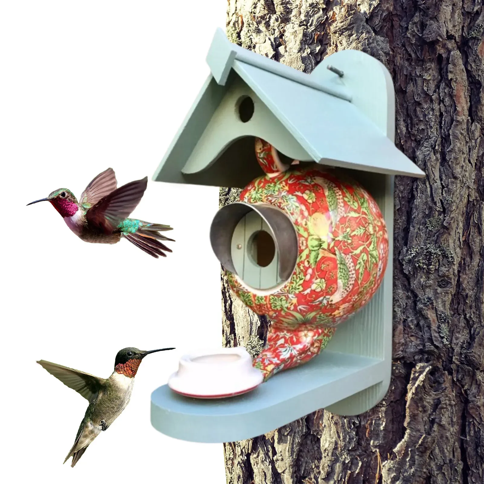 

Заварочный чайник для птичьего домика, кормушка для птиц, декоративная Кормушка Для Колибри, для улицы, для диких птиц