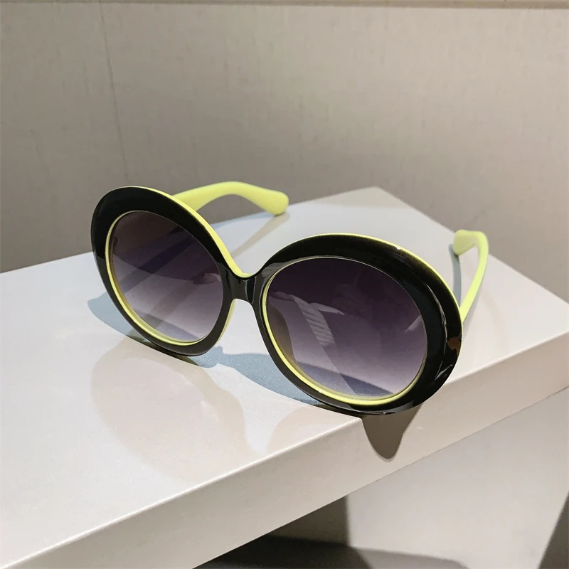 GM LUMIAS Fashion Vintage Sunglass for Women Oversize Round Gradient Female Shades Eyewear Luxury Brand Design UV400 Sun Glasses