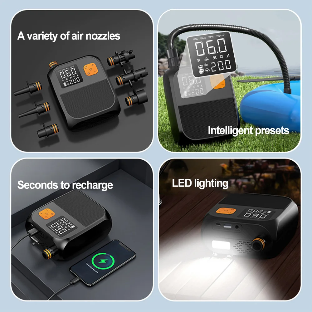 Электрический насос для весла перезаряжаемый 20psi SUP двухступенчатый портативный