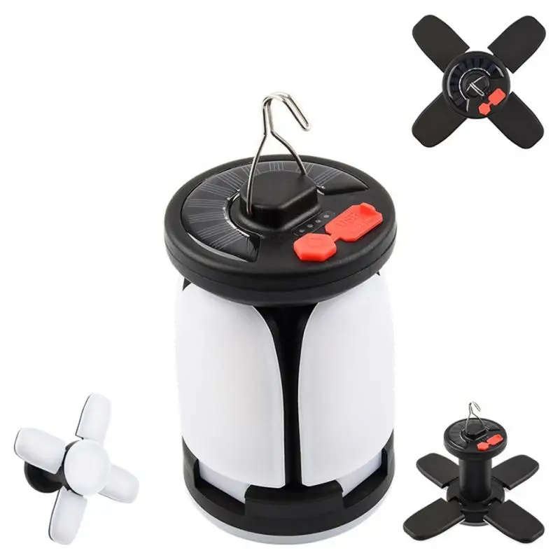 

Tent Lantern 1200mah Usb Charging Emergency Light Hanging Anti-skid Fan Blade Lamp Courtyard Lamp Tent Light Middle Switch