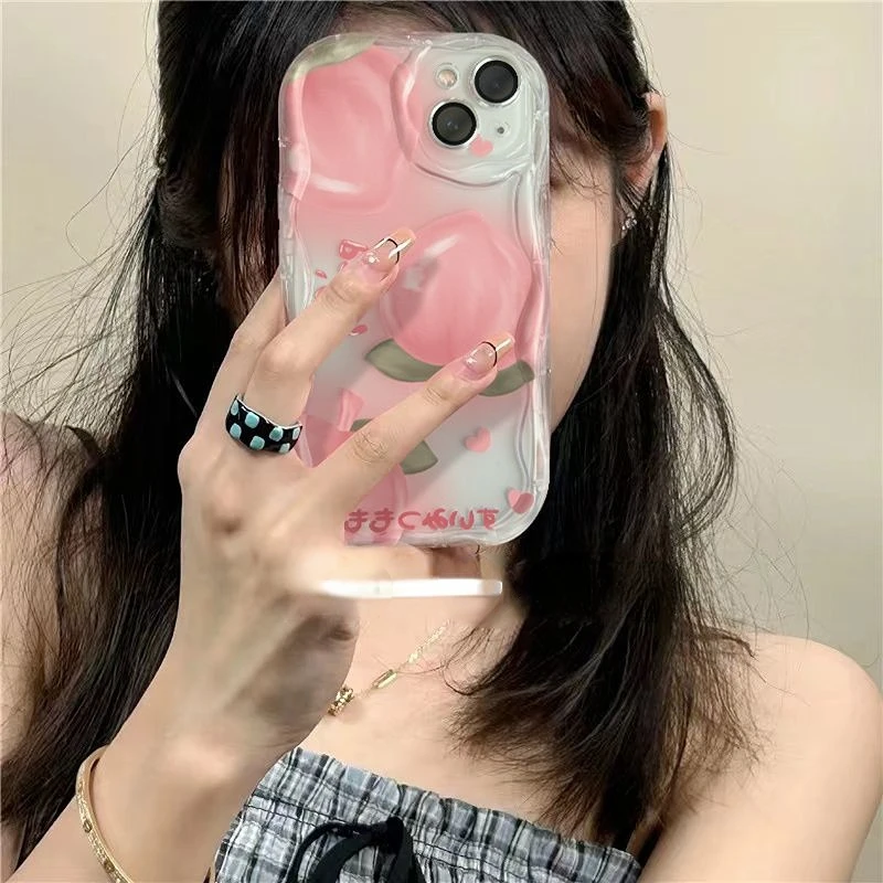 

Оригинальный телефон в розовом персиковом цвете, подходит для IPhone14 13promax 11Promax 12Promax Xr Xs 13pro, Простой Модный мягкий телефон