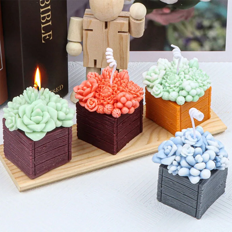 

Succulent Flower Pot Silicone Candle Mold DIY Flower Plant Gypsum Candle Soap Making Mould Handmade Cement Clay Molds Home Decor