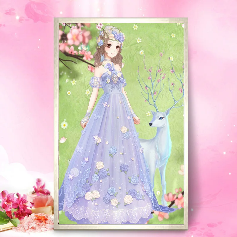 

5D алмазная живопись, Милая принцесса, полная Алмазная вышивка, большой ресторан, офис, домашний декор, алмазная вышивка, наборы