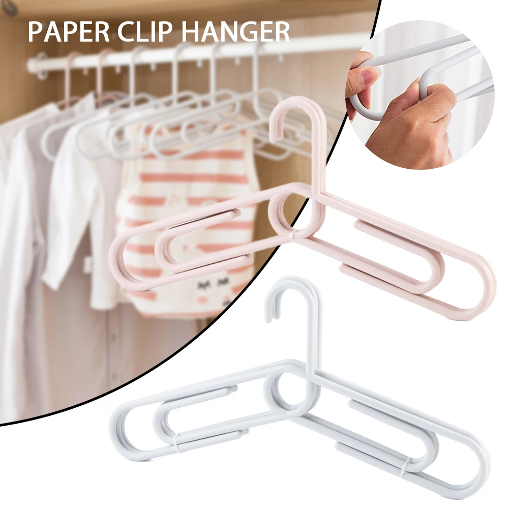 

3pcs Magic Hanging Clothes Drying Rack Shoes Hanger Paperclip Shape Design for Dress Suit /Coat Household Supply