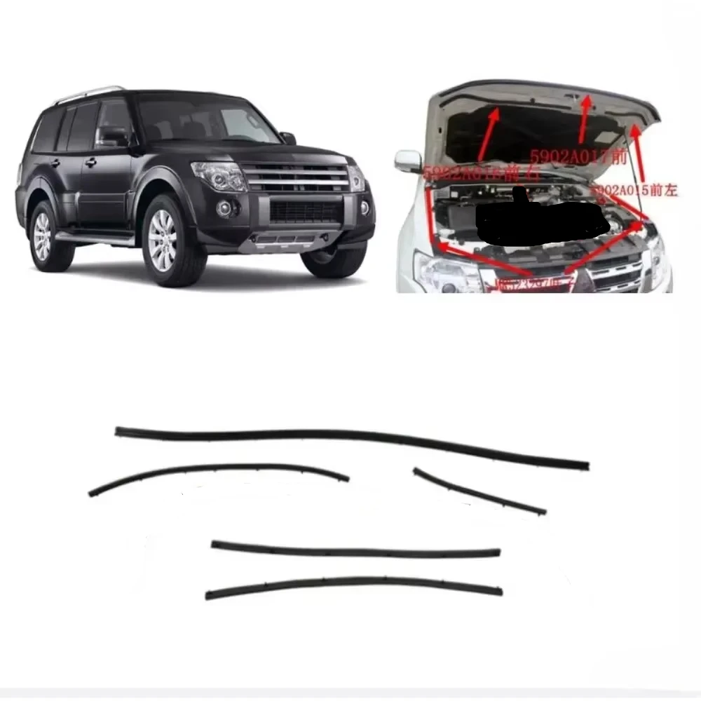 

5 шт. для дизельного резинового уплотнения капота Pajero 4th 5902A016 V90 Комплект из 6 шт. Petro для уплотнителя Montero для Shogun V80 2007-2020
