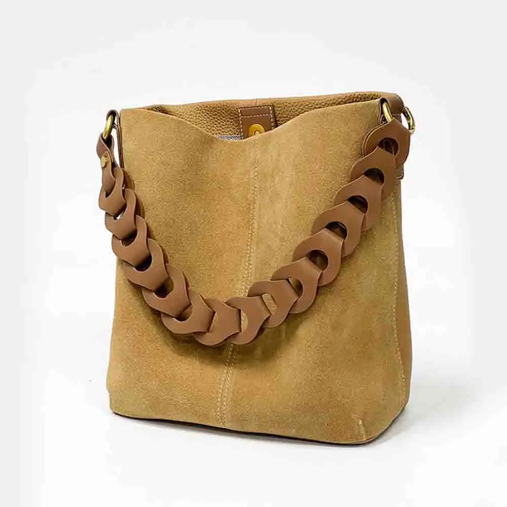 

Motingsome Patchwork Style Genuine Leather Woman Bag Knited Handle Luxury Cowhide Suede Ladies Shoulder Handbag Winter New 2023