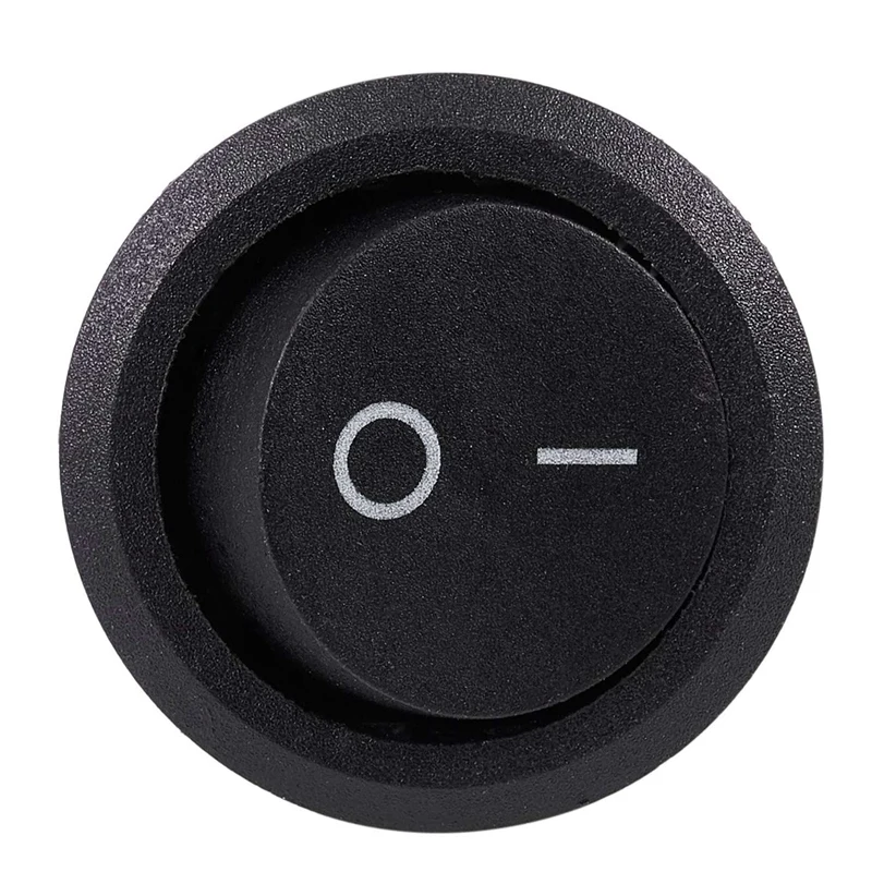 

50Pcs SPST Black Button On/Off Round Rocker Switch AC 6A/250V 10A/125V