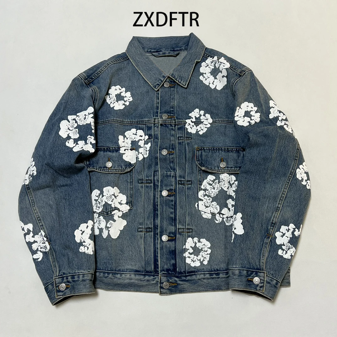 

ZXDFTR весенне-осенняя мужская уличная модная трендовая ВИНТАЖНАЯ ДЖИНСОВАЯ КУРТКА высшего качества в стиле хип-хоп