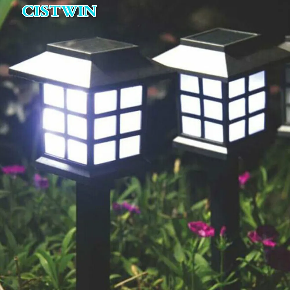 

2PCS Solar Powered Garden Lawn Lamps Path Lights Palace Lantern Style Landscape Lighting for Garden Decoration Light Sensor Lamp