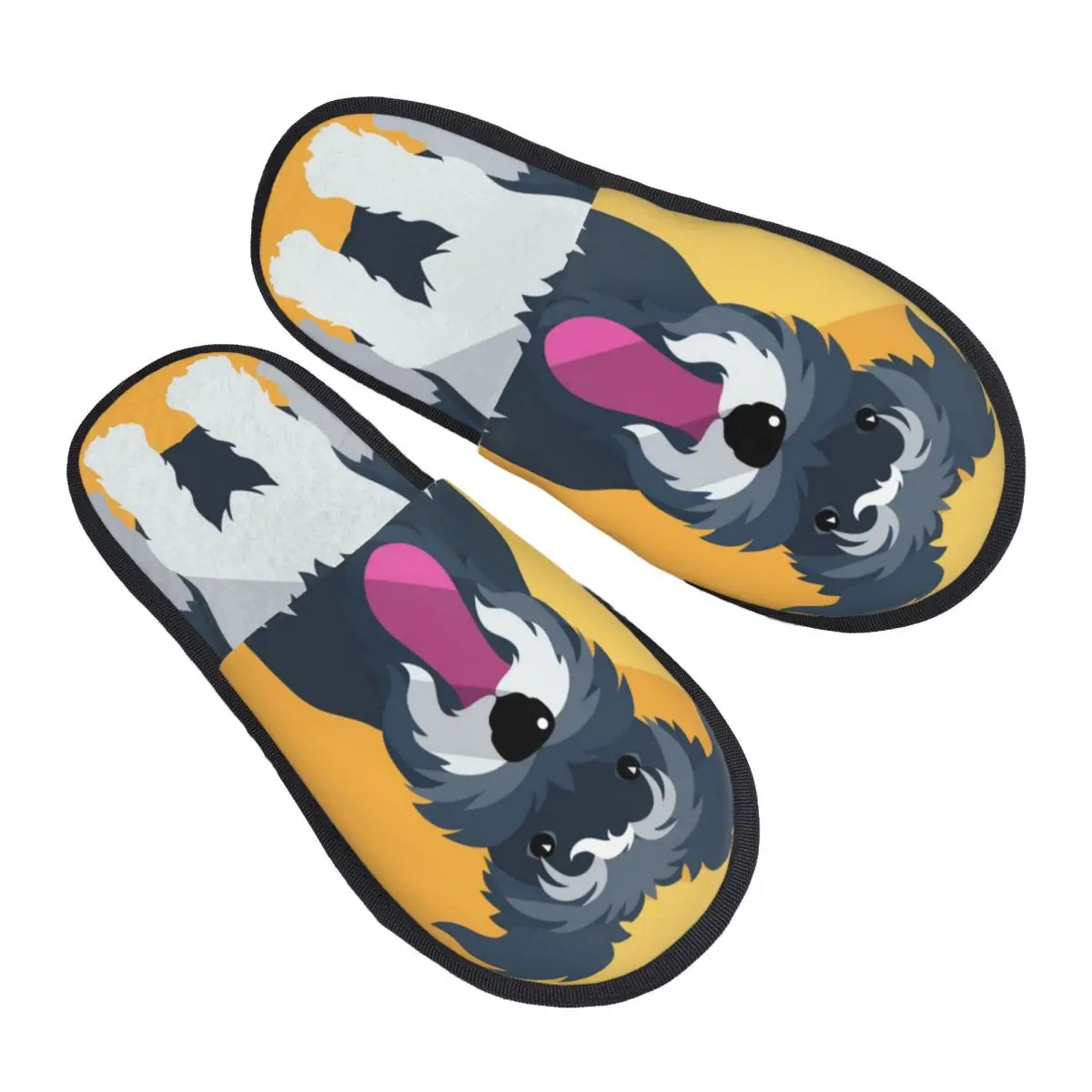 Зимние тапочки для женщин и мужчин модные пушистые теплые собак миниатюрные