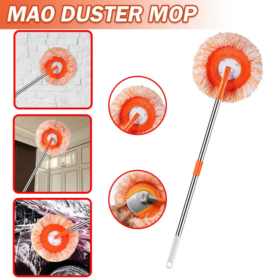 Rotatable Cleaning Mop Height Adjustable Handle Mops Pratical Spinning Floor Mops Home Wall Ceiling Household Cleaning Tools