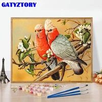 gatyztory 60x75cm frame diy painting by numbers bird drawing on canvas picture by numbers wall art acrylic paint crafts kit