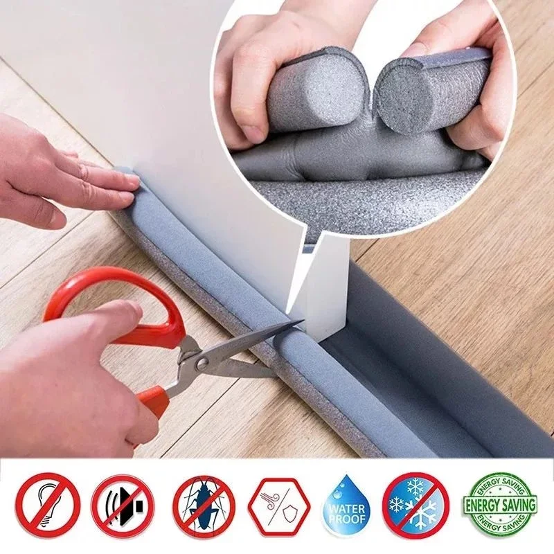 

Door Bottom Sealing Strip Stopper Waterproof Guard Wind Dustproof Weatherstrip SoundProof Gasket 95*10cm Window Draft Guard