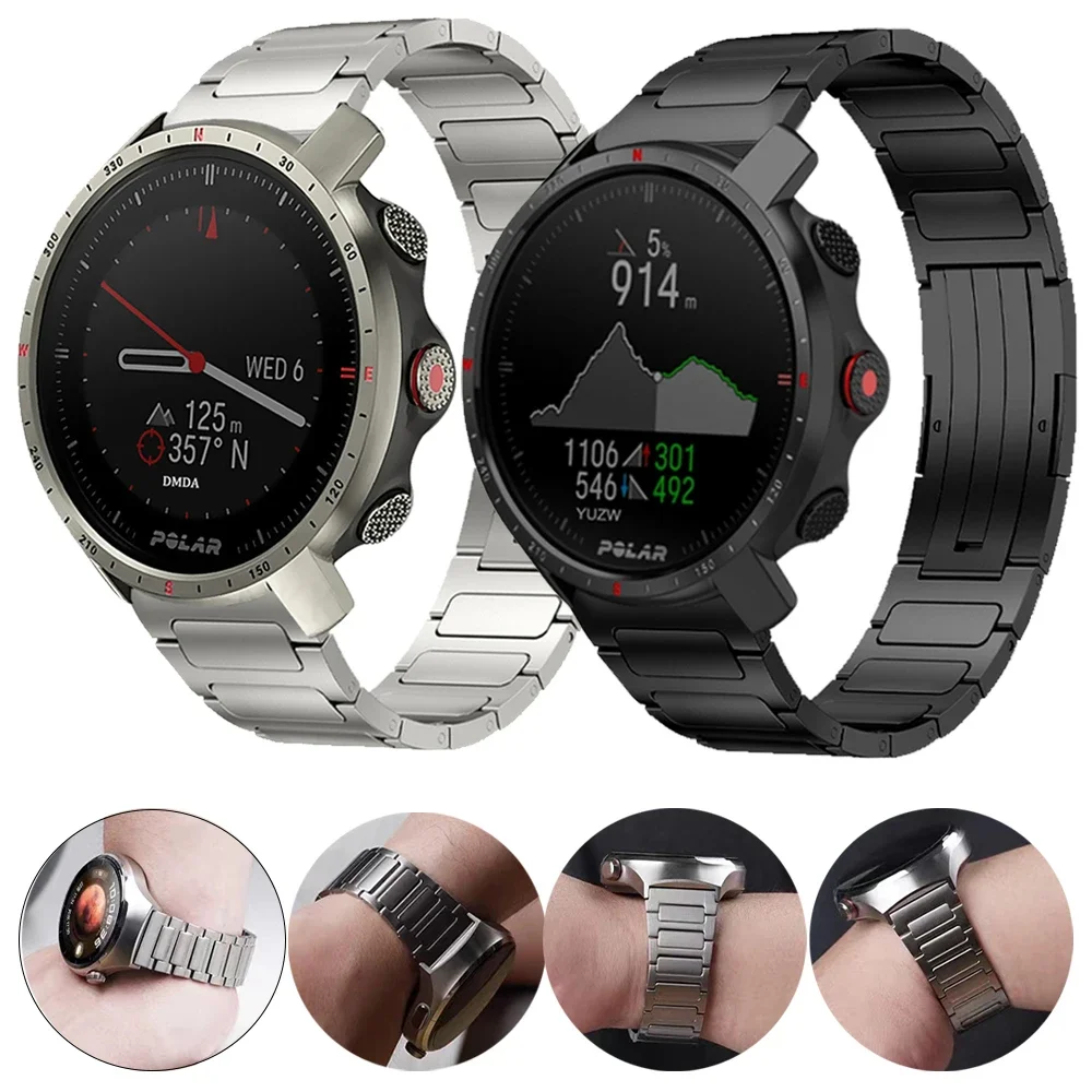 

Ремешок мужской из титанового сплава, люксовый браслет для POLAR Grit X Pro/Vantage M M2, HUAWEI WATCH 4 Pro GT4 GT3 2 46 мм, 22 мм