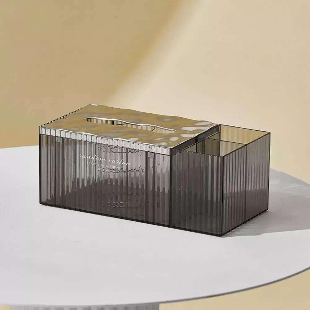 

Tissue Storage Holder Fashion Light Luxury Glass Pattern Vintage Makeup Brush Tissue Storage Holder for Living Room