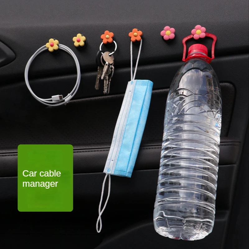 

2PCS Cute Car Hook Auto Multifunctional Car Cable Manager Hidden Hooks Organizer Car Interior Accessories Woman Goods