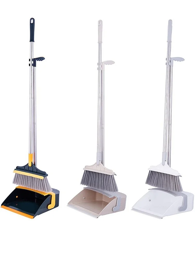 

Broom Dustpan Set Floor Broom And Garbage Container Set For Cleaning Dust Home Adjustable Upright With Extendable Broomstick