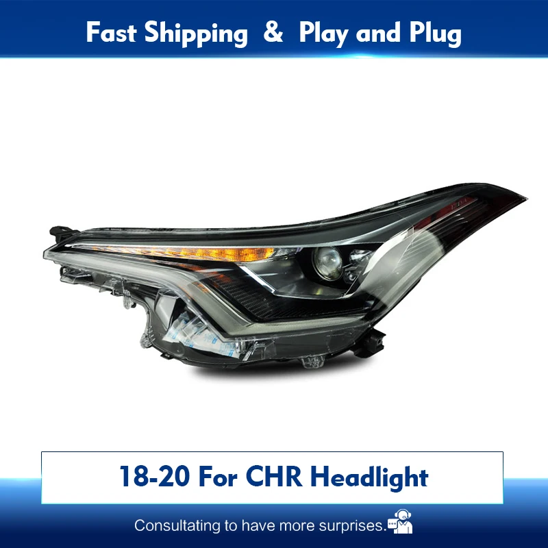 

Car Accessories For Toyota C-HR 2018-2021 Head Lamp Vezel Headlights Day Running Light DRL CHR Auto Full LED