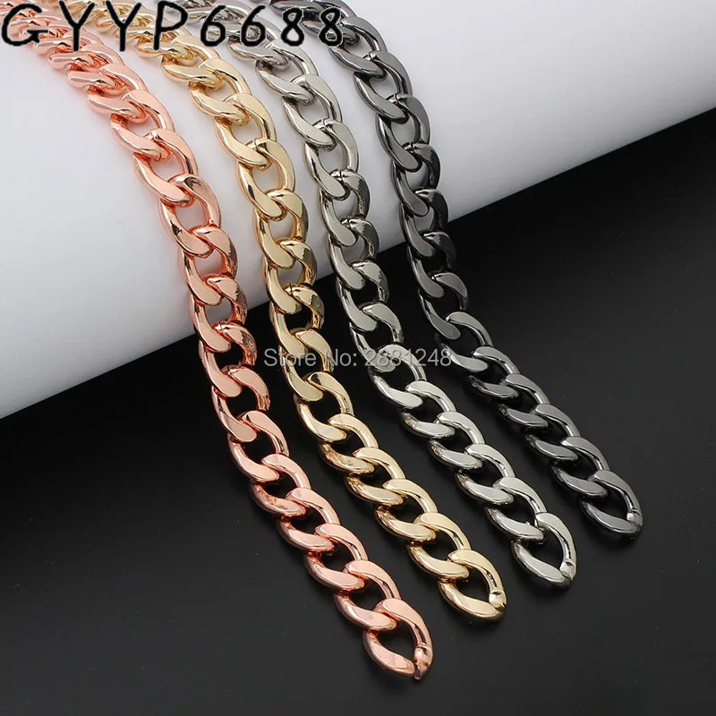 1-5meter 12mm Width High Quality Plating Cover Wholesale Chains Bags Purses Strap from rose gold Accessory Factory Directly Hard