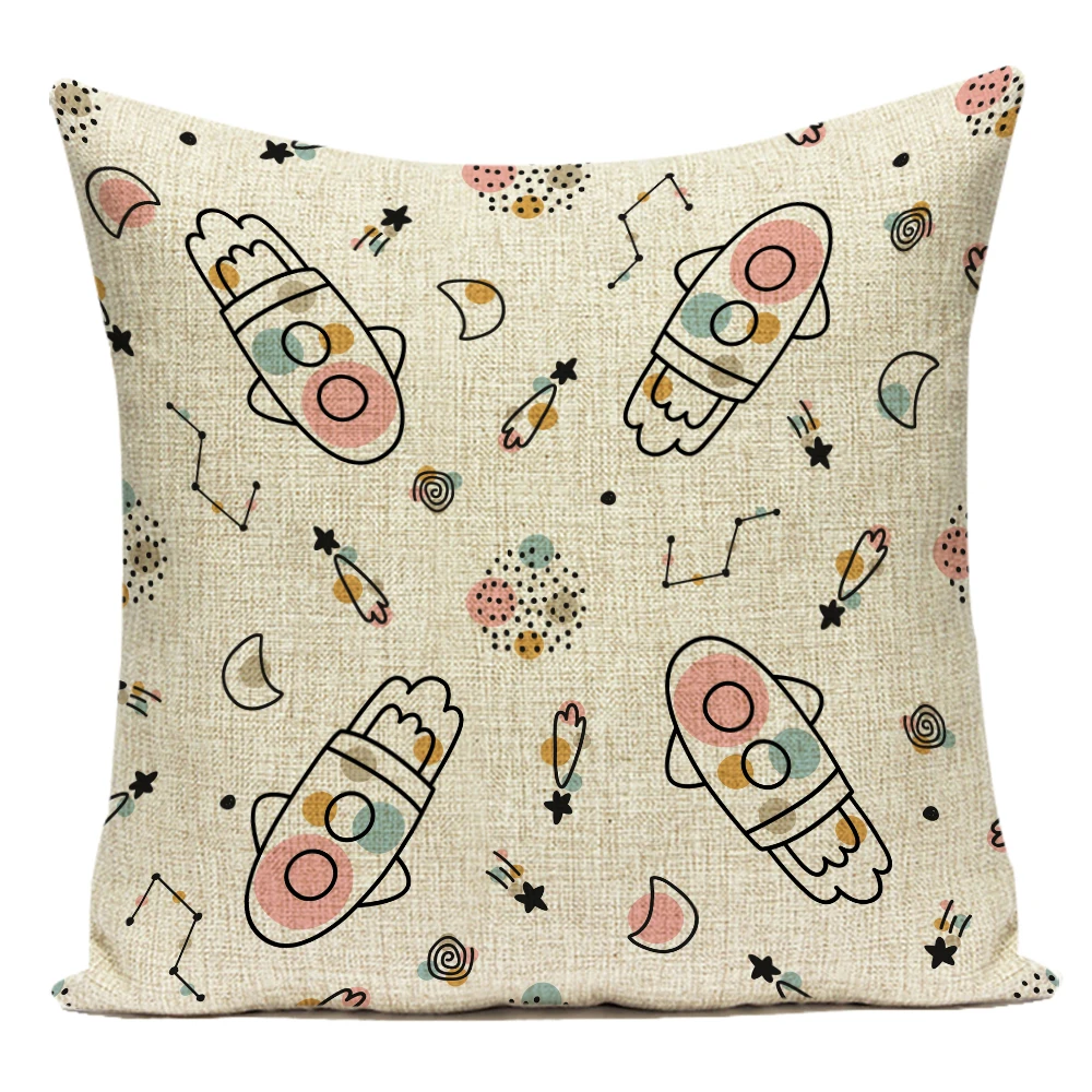 

Rocket 45x45 Home Decoration Office Pillow Cover Art Nordic Velvet Cushion Covers Polyester Linen Material Simple 2023 New E2336