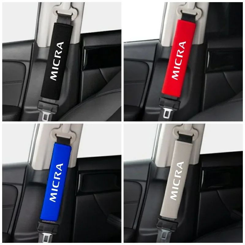 2pcs Car Seat Belt Cover Shoulder Pads Auto Interior Decoration Accessories Case For Nissan Micra K11 K12 K13 K14