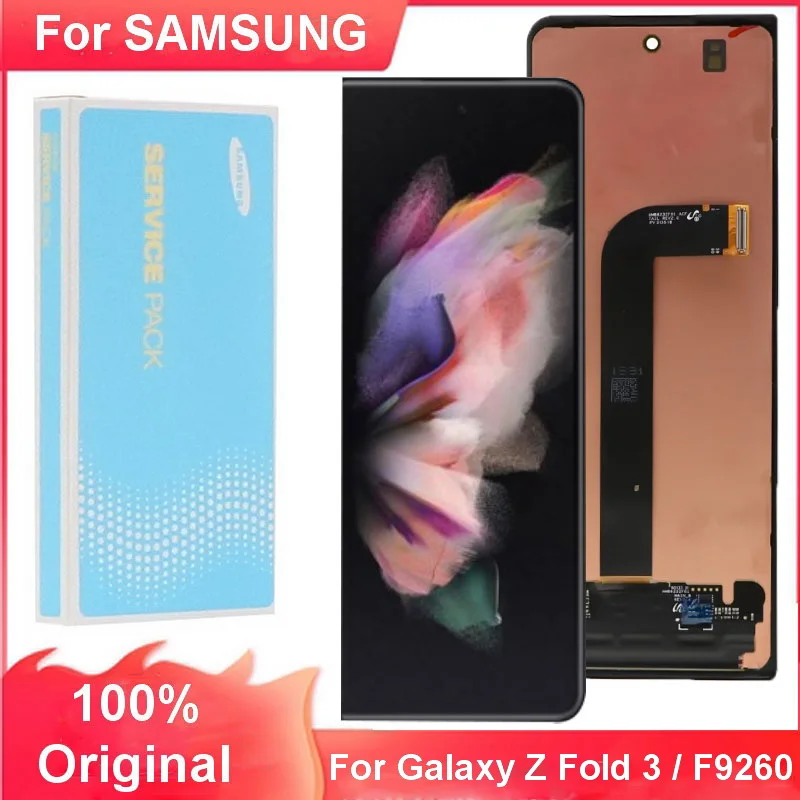 Original AMOLED For Samsung Galaxy Z Fold 3 5G F9260 F926B F926U Lcd Display Touch Panel Screen Digitizer Assembly Replace