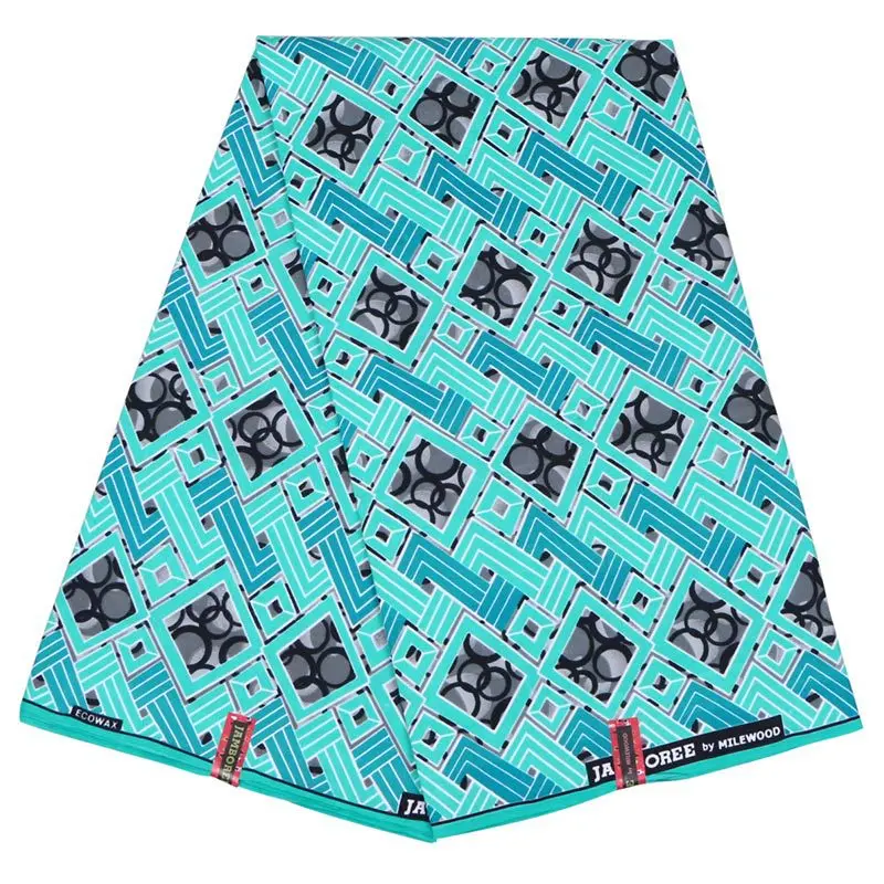 

6 ярдов, полиэфирная африканская восковая ткань, Геометрическая печатная ткань