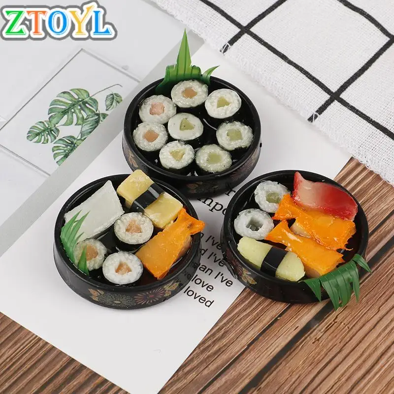 

1 шт. 1/6 миниатюрный кукольный домик, рулон японских суши и риса для кукол, игрушка для ролевых продуктов