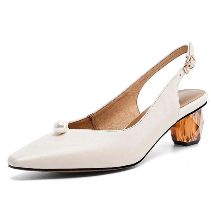 

Dilalula 2022 Spring Summer Women Pumps Office Ladies Party Genuine Leather Slingbacks Sandals Strange Heels Shoes Woman Elegant