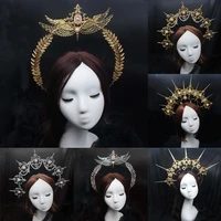 gothic lolita tiara crown headwear accessories headband diy material package vintage sun goddess baroque halo headpiece decor